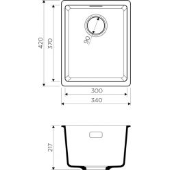 Мойка кухонная Omoikiri Kata 34-U-BL 4993382 черная