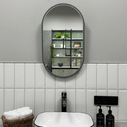 Зеркало Roxen Grown Gun Metall 40x60 с подсветкой