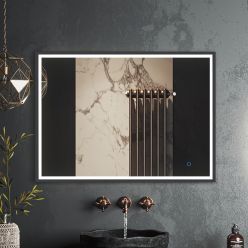 Зеркало Roxen Sigma Gun Metall 90x70 с подсветкой