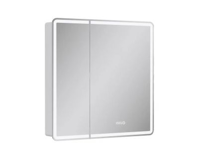 Шкаф с зеркалом Equil Nice LED 80 с часами, правый, белый