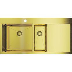 Мойка кухонная Omoikiri Akisame 100-2-LG-L 4973089 светлое золото
