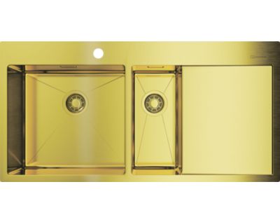 Мойка кухонная Omoikiri Akisame 100-2-LG-L 4973089 светлое золото