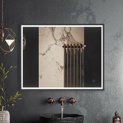 Зеркало Roxen Sigma Gun Metall 80x70 с подсветкой