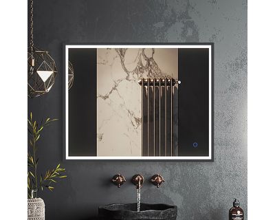 Зеркало Roxen Sigma Gun Metall 80x70 с подсветкой