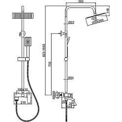 Душевая стойка со смесителем Ledeme H78 L2478