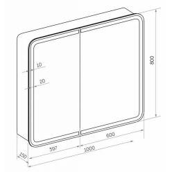 Шкаф с зеркалом Континент Elliott LED 100x80 с подсветкой и сенсорным управлением