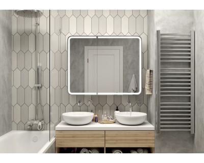 Шкаф с зеркалом Континент Elliott LED 100x80 с подсветкой и сенсорным управлением