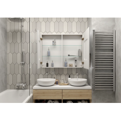 Шкаф с зеркалом Континент Elliott LED 100x80 с подсветкой и сенсорным управлением