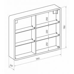 Шкаф с зеркалом Континент Elliott LED 100x80 с подсветкой и сенсорным управлением