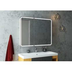 Шкаф с зеркалом Континент Elliott LED 100x80 с подсветкой и сенсорным управлением