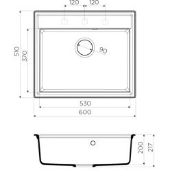 Мойка кухонная Omoikiri Daisen 60-BE 4993616 ваниль
