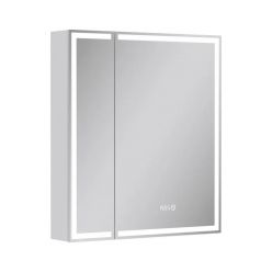 Шкаф с зеркалом Equil Corner LED 70 с часами, белый