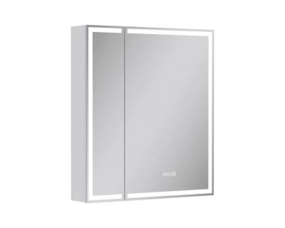 Шкаф с зеркалом Equil Corner LED 70 с часами, белый