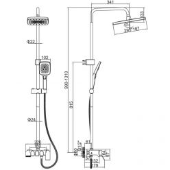 Душевая стойка со смесителем Ledeme L2425B