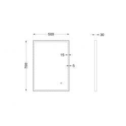 Зеркало Roxen Sigma Gun Metall 50x70 с подсветкой