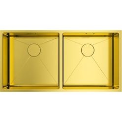 Кухонная мойка из нержавейки Omoikiri Taki 86-2-U/IF-LG светлое золото
