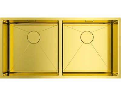 Кухонная мойка из нержавейки Omoikiri Taki 86-2-U/IF-LG светлое золото