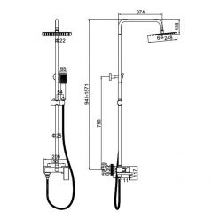 Душевая стойка со смесителем Ledeme H725Y L72425Y-1