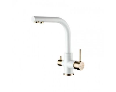 Смеситель PAULMARK ESSEN Es213011-431BR (белый матовый/бронза)