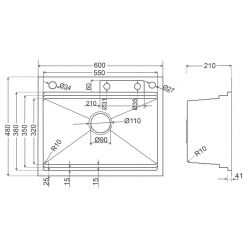 Кухонная мойка Roxen Stage Plus 60B