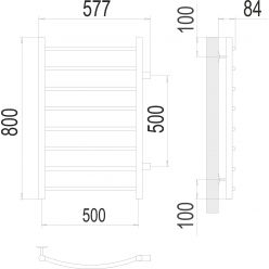 Полотенцесушитель водяной Terminus Классик П8 500х800 сатин