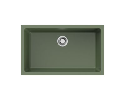 Кухонная мойка из керамики Omoikiri Okinoshima 76-U/I-OL Natceramic/olive