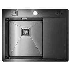 Мойка кухонная Omoikiri Akisame 65-GM-L 4973097 вороненая сталь