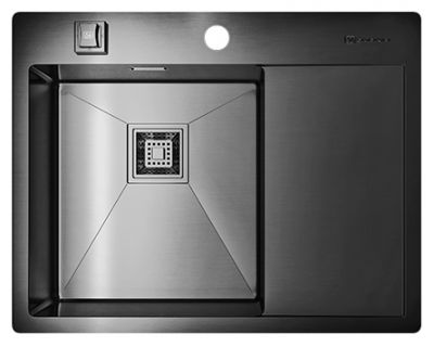 Мойка кухонная Omoikiri Akisame 65-GM-L 4973097 вороненая сталь
