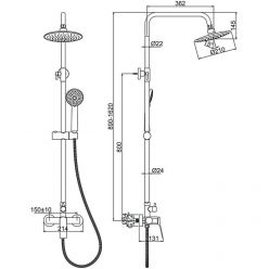 Душевая стойка со смесителем Ledeme H75 L2475