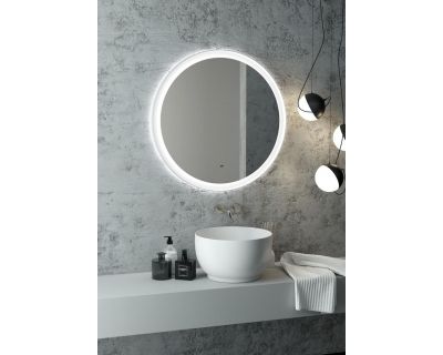 Зеркало Континент Planet White LED D1000 ореольная холодная подсветка и Б/К сенсор