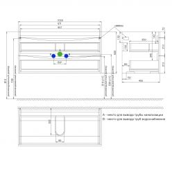 Тумба с умывальником, подвесная, 100 см, белая, Cloud, IDDIS, CLO10W1i95K