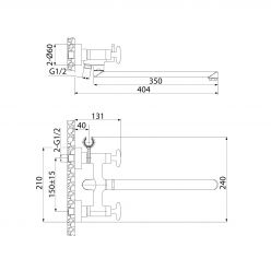 Смеситель для ванны с длинным изливом, Acros, IDDIS, ACRSBL2i10WA