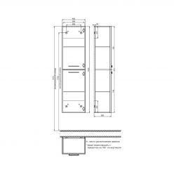 Пенал подвесной, 40 см, Brick, белый, IDDIS, BRI40W0i97