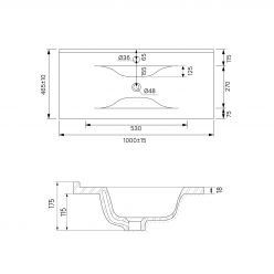 Тумба с умывальником, подвесная, 100 см, белая, Cloud, IDDIS, CLO10W1i95K