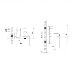 Смеситель для ванны, Cloud, IDDIS, CLOSB02i02WA