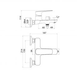 Смеситель для ванны, Sign, IDDIS, SIGSB02i02WA