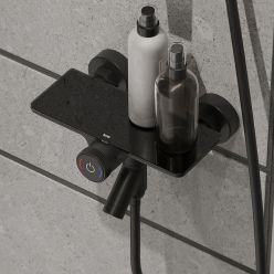 Смеситель для ванны с управлением Push Control, черный матовый, Shelfy, IDDIS, SHEBLBTi02WA