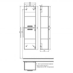 Пенал подвесной, 40 см, Brick, белый, IDDIS, BRI40W0i97