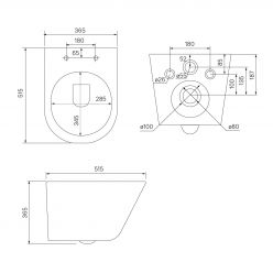 Унитаз подвесной безободковый, чёрный матовый, Calipso, IDDIS, CALR3BMi25