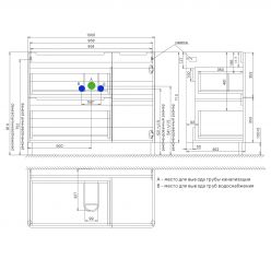 Тумба с умывальником, напольная, 100 см, белая, Edifice, IDDIS, EDI10WFi95K