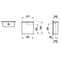 Бачок для унитаза Laufen Pro 8.2995.1.000.871.1, подвод воды сзади, c пластиковым бачком, препятствующим образованию конденсата, цвет белый