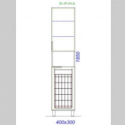 Шкаф-пенал Aqwella Бриг Br.05.04.K/W 40 белый, с корзиной