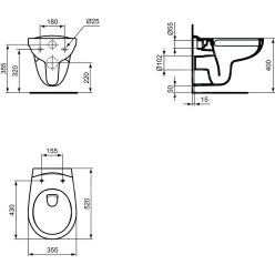 Унитаз подвесной Ideal Standard Eurovit K881201 с сиденьем микролифт безободковый