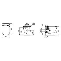 Чаша подвесного унитаза Ideal Standard Tesi Aquablade T0079V3 черный матовый