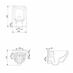 Подвесной унитаз Cersanit Crea New Clean On без сиденья [K114-016]