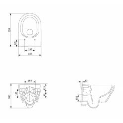 Подвесной унитаз Cersanit Crea New Clean On без сиденья [K114-015]