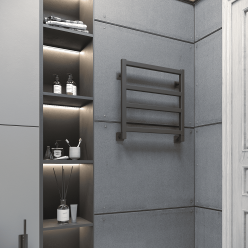 Полотенцесушитель водяной Stinox Ancona 50x50 черный матовый