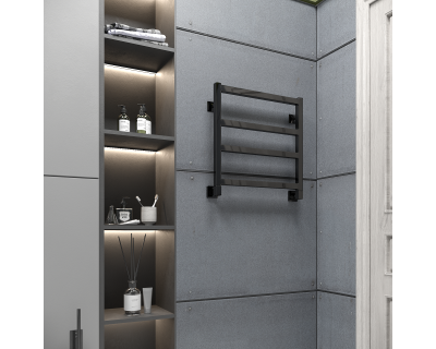 Полотенцесушитель водяной Stinox Ancona 50x50 черный глянец