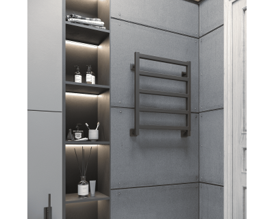 Полотенцесушитель водяной Stinox Ancona 50x60 черный матовый