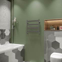 Полотенцесушитель водяной Stinox Napoli 50x50 черный матовый